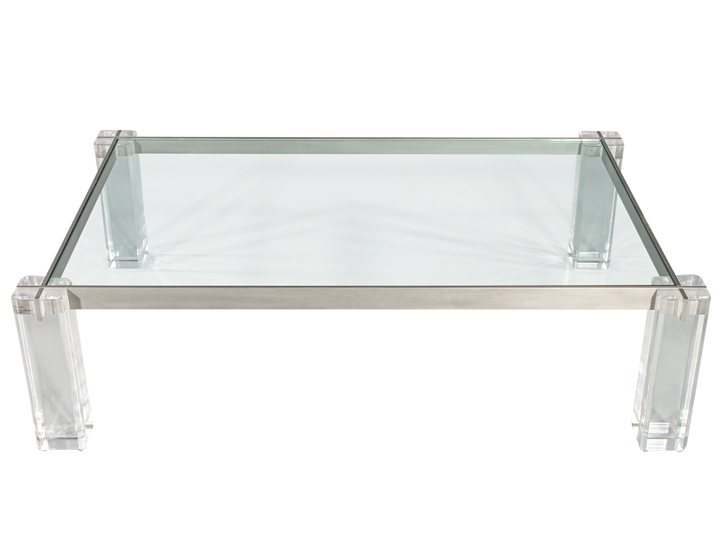 Modern Acrylic Cocktail Table with Metal Frame - Carrocel Fine Furniture