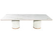 Custom Modern Porcelain Dining Table Tambour Pedestals