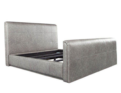 Modern Leather Upholstered King Bed Frame