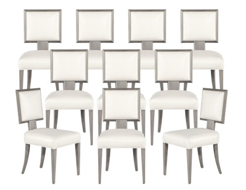 Set of 10 Modern Grey and White Dining Chairs - Belford