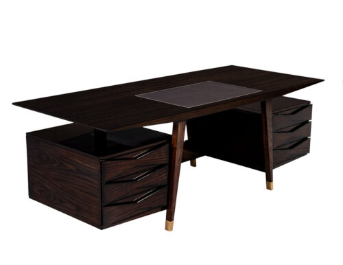 Custom Modern Walnut Executive Desk by Carrocel