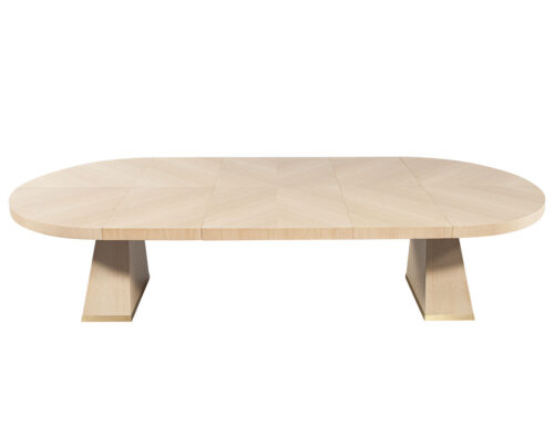 Modern Round Extendable Oak Dining Table