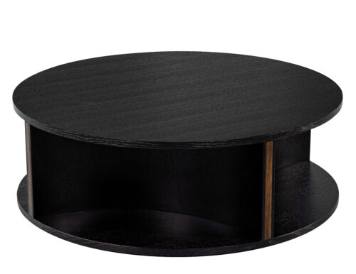 Modern Round Ebonized Oak Coffee Table