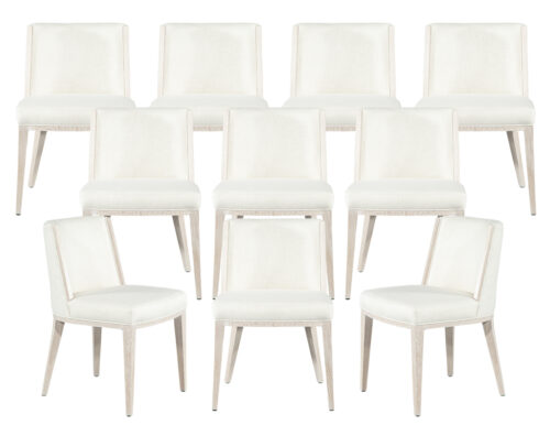 Set of 10 Custom Modern Oak Dining Chair in Bleached Finish