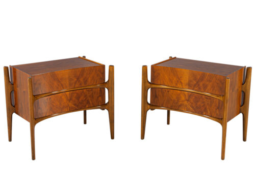 Pair of Mid-Century Modern Curved Nightstands by William Hinn, circa 1950s