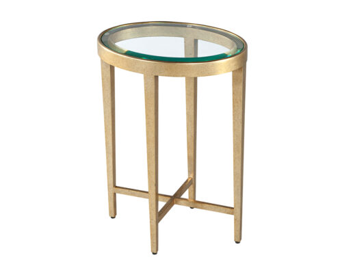 Oval Gold Contemporary Drinks Table