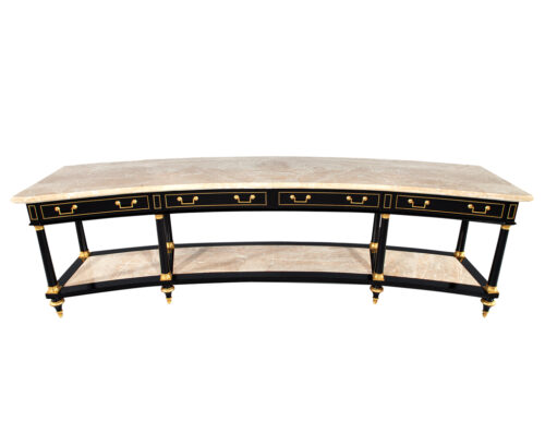 Maison Jansen Marble Top Curved Credenza Console Table