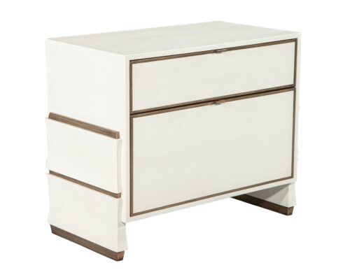 Faux Shagreen Modern Office Cabinet