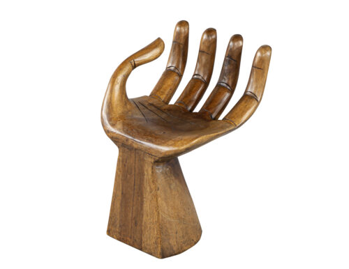 Carved Hand Chair in the Style of Pedro Friedeberg